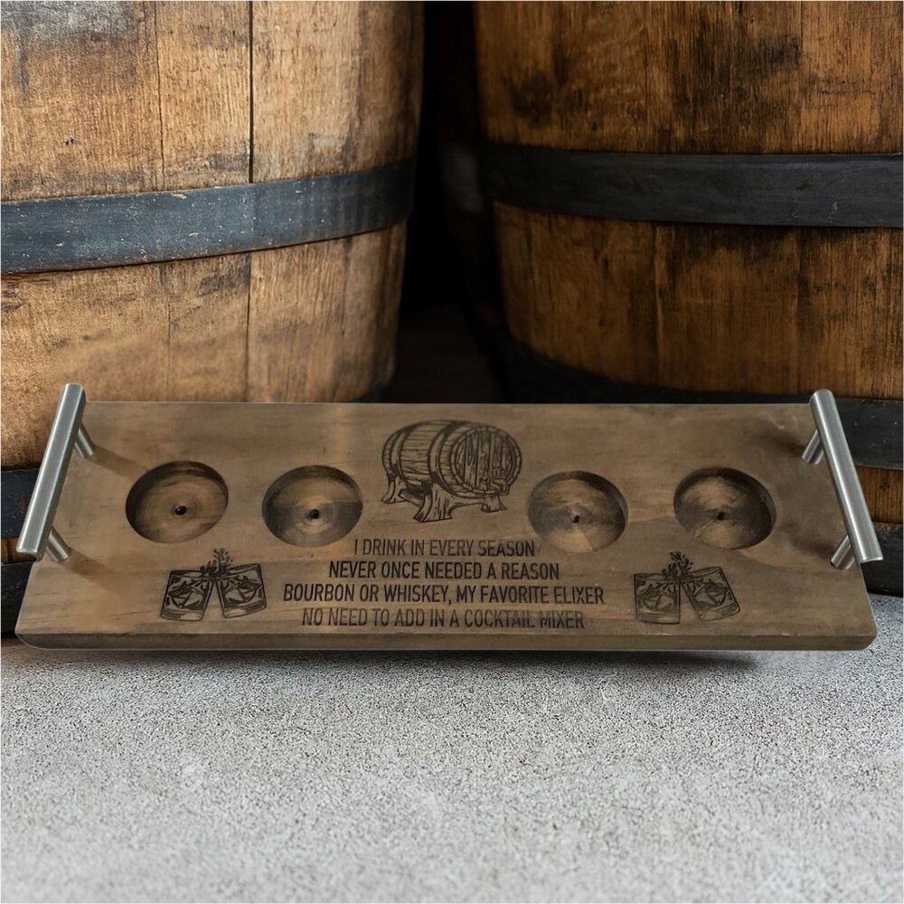 Bourbon Flight Board Flights Bourbon Pine Wood Serving Trays Tasting Boards